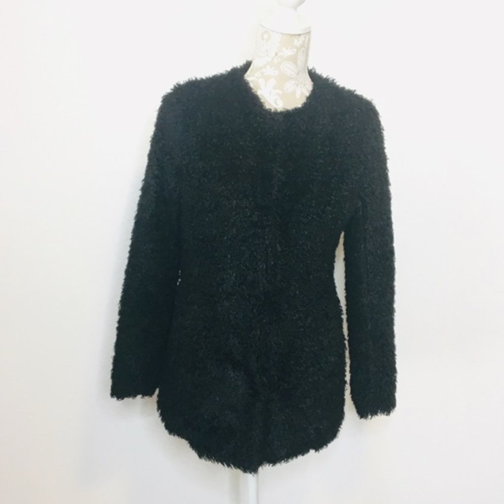 Bisou Bisou Black Dressy Jacket Fuzzy Black XS